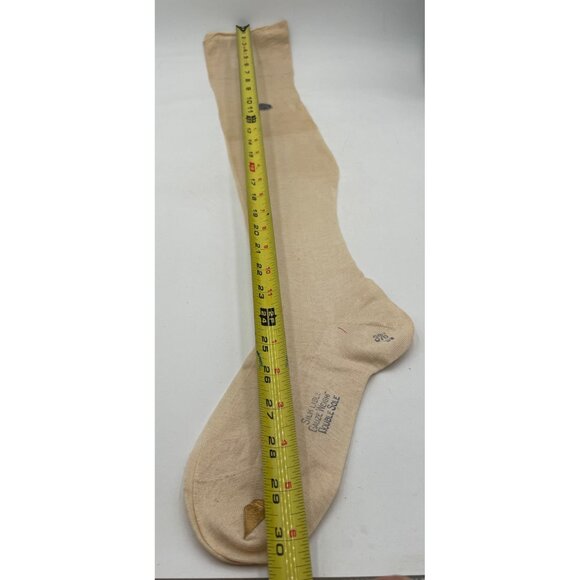 Vintage Silk Gauze Weight Stockings Cross Stitch & Double Sole Stops Victorian - Picture 5 of 10